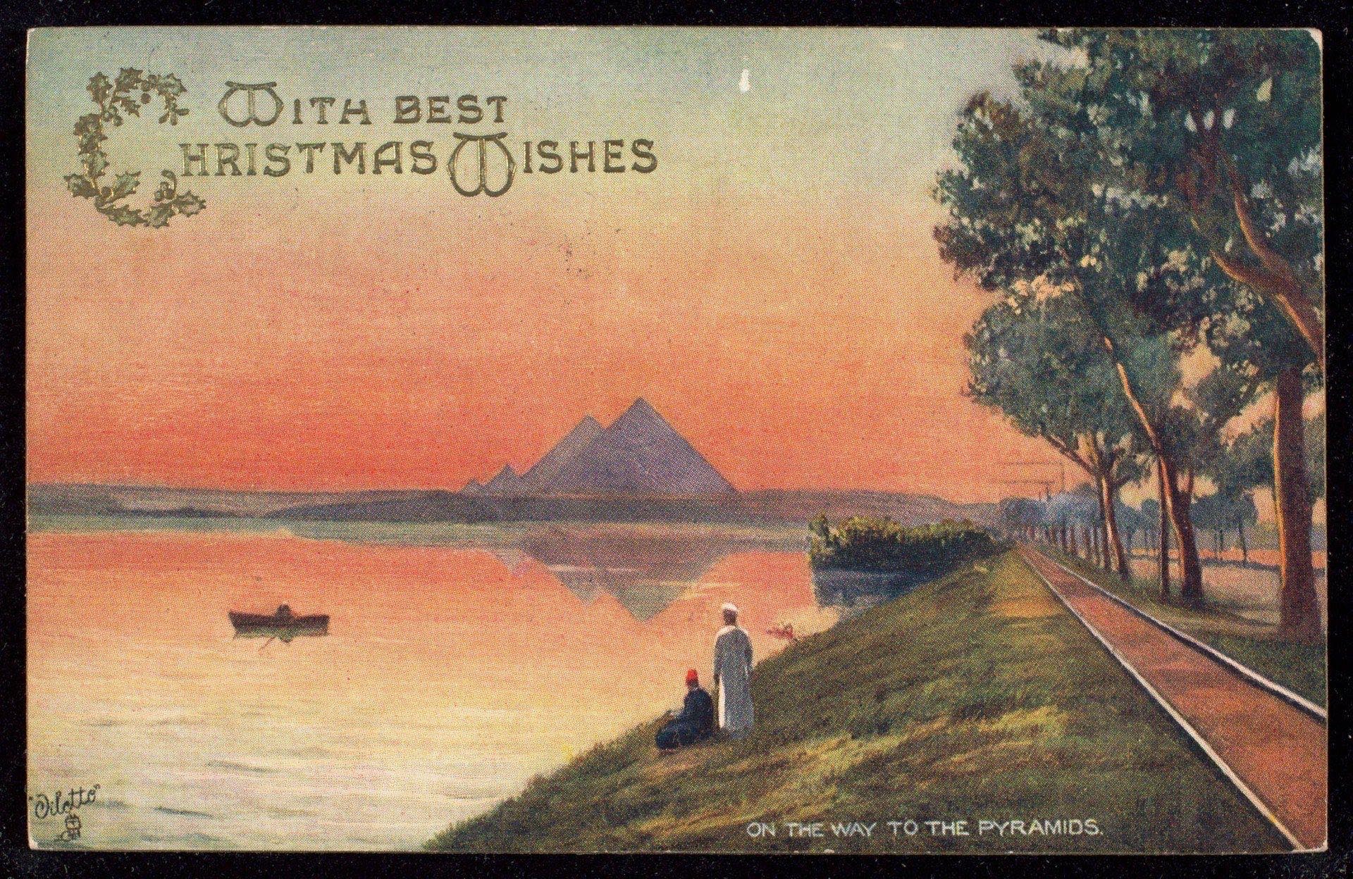 Egyptian temple and Nile landscape